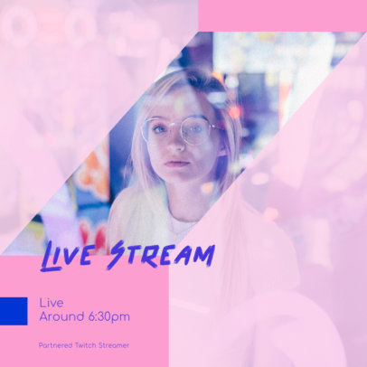 Instagram Post Maker for a Gaming Livestream Announcement