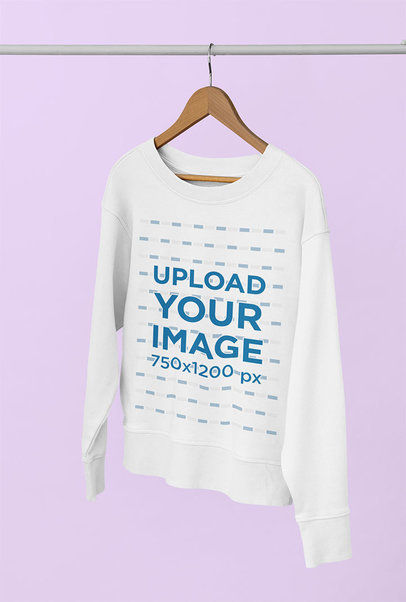 Women's Sweatshirt Mockup Featuring a Plain Background