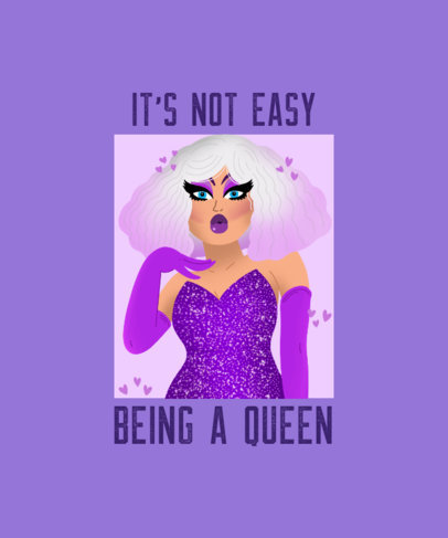 T-Shirt Design Creator Featuring a Drag Queen with a Glitter Dress 2481a
