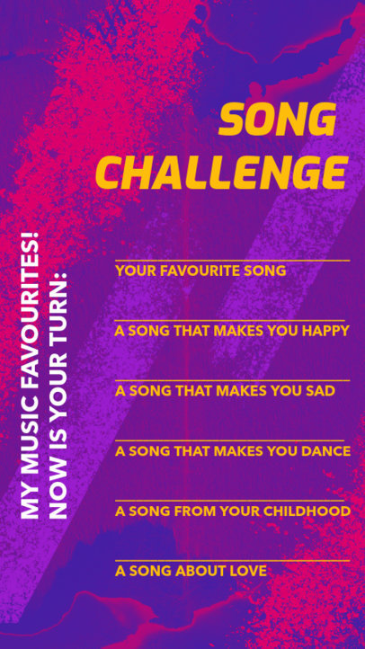 Music-Themed Instagram Story Design Maker for a Songs Challenge 2489l