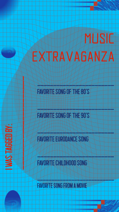 Instagram Story Design Template for a Retro Music Challenge 2489n