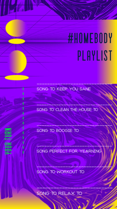 Instagram Story Design Generator for a Playlist Quiz 2489o