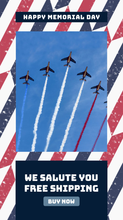 Instagram Story Template for a Free Shipping on a Memorial Day Sale 2483k