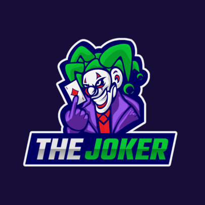 Gaming Logo Maker Featuring a Joker Character with an Evil Laugh