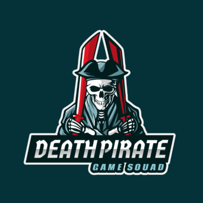 Logo Creator Featuring a Deadly Pirate with Two Swords
