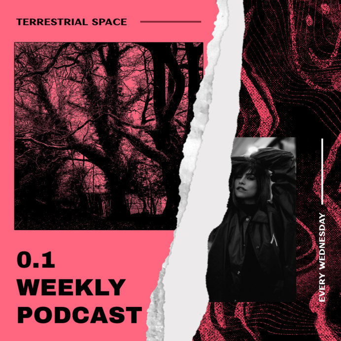 Instagram Post Maker with Two Ripped Photos for a Podcast 