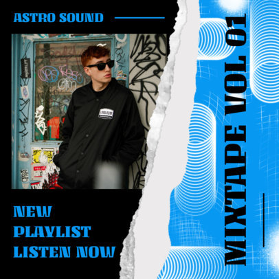 Music-Related Instagram Post Maker Featuring Abstract Graphics