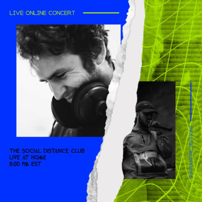 Music-Themed Instagram Post Maker with a Ripped-Paper Effect