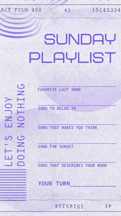 Cool Instagram Story Template for a Sunday Playlist Challenge 2489k