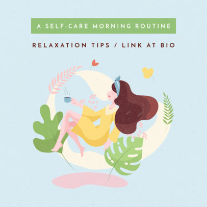 Instagram Post Maker for a Self-Care Routine 