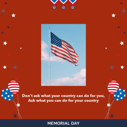 Instagram Post Maker Featuring American Flags Illustrations 