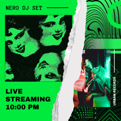 Instagram Post Template for a DJ Livestream Reminder