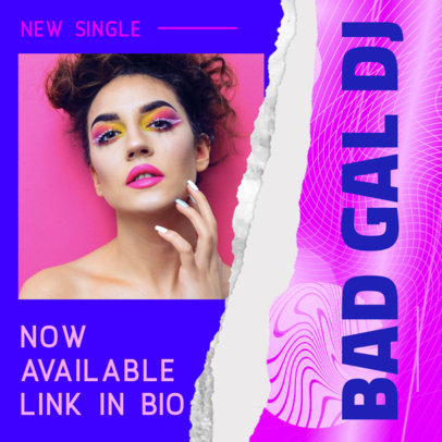 Instagram Post Creator for an Electro-Pop Single Release