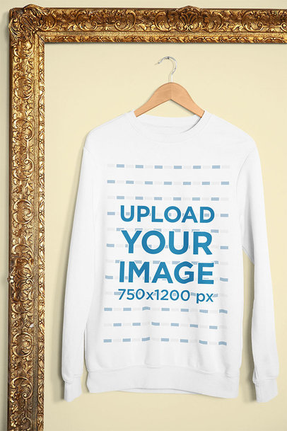 Mockup of a Sweatshirt Featuring a Golden Frame