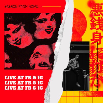 Music Livestream Instagram Post Creator with a Japanese Aesthetic