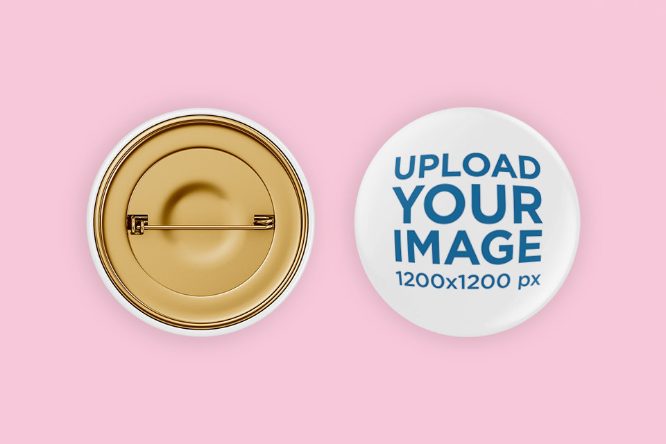 Placeit - Front and Back View Mockup of a Round Button
