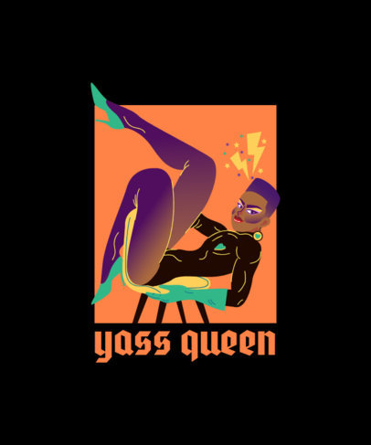 T-Shirt Design Maker Featuring an Audacious Drag Queen Illustration 2481f