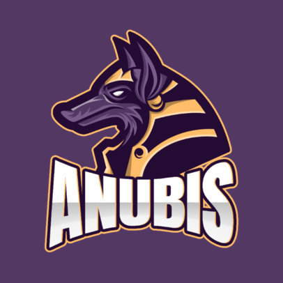 Gaming Logo Template with an Anubis Face Graphic