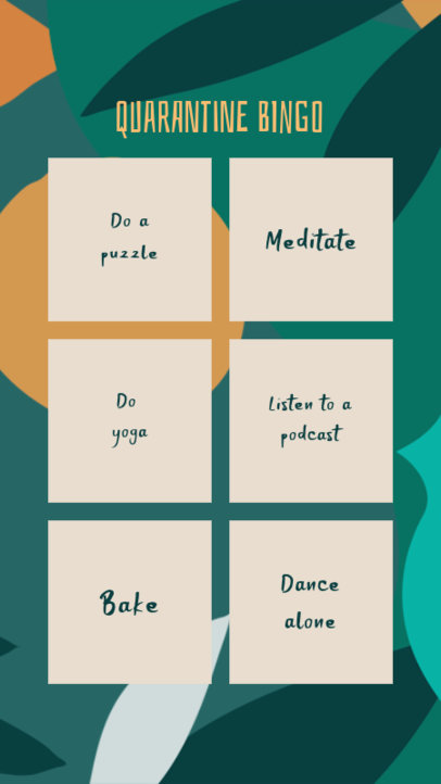Instagram Story Maker for a Bingo Challenge to Play During Quarantine