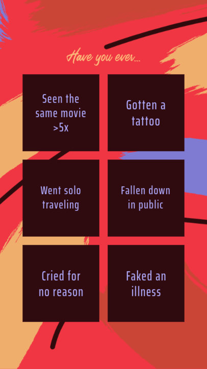 Instagram Story with a DIY Bingo Card 