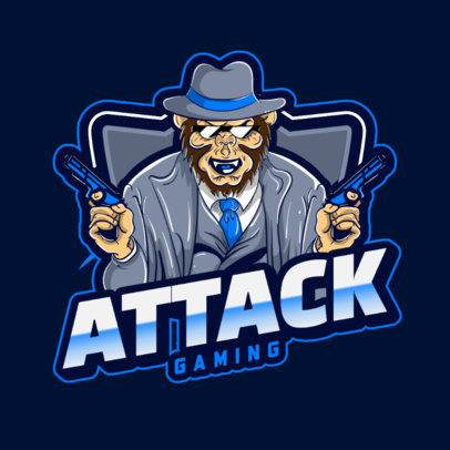 Gaming Logo Creator with a Mafia Monkey Holding Guns