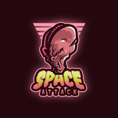 Gaming Logo Template of an Evil Alien