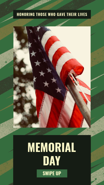 Instagram Story Maker for Memorial Day with a Military Theme