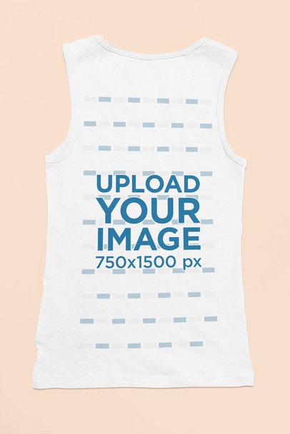 Back-View Mockup of a Tank Top Laid on a Customizable Surface