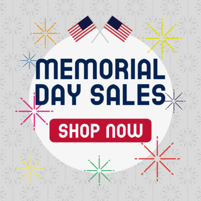 Banner Template Featuring a Promo for Memorial Day 2488a