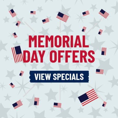 Banner Template Featuring a Promo for Memorial Day 2488e