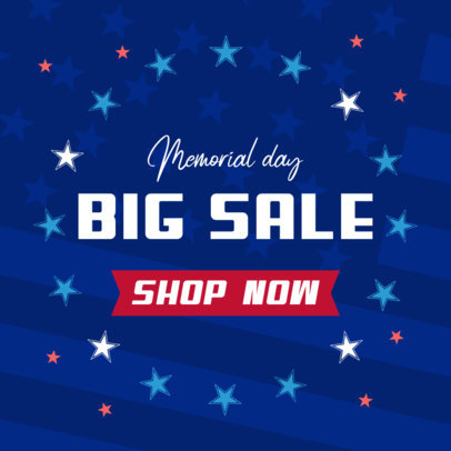 Memorial Day Banner Template for a Big Sale Announcement 2488i