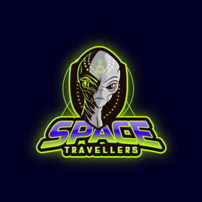 Gaming Logo Template with a Space Traveller Character 3204j