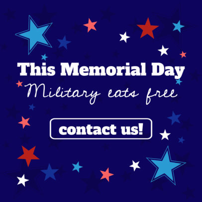 Banner Generator for Memorial Day Promos Featuring a Starry Design 2488j