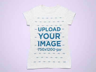 Mockup of a Heathered Round Neck T-Shirt on a Flat Surface