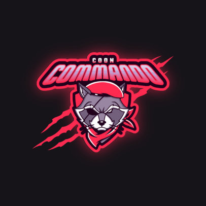 Gaming Logo Maker Featuring a Bandit Raccoon Graphic