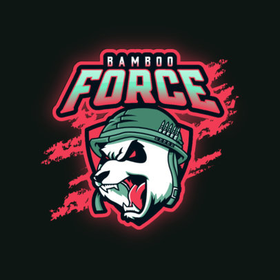 Gaming Logo Creator with an Aggressive Panda Warrior