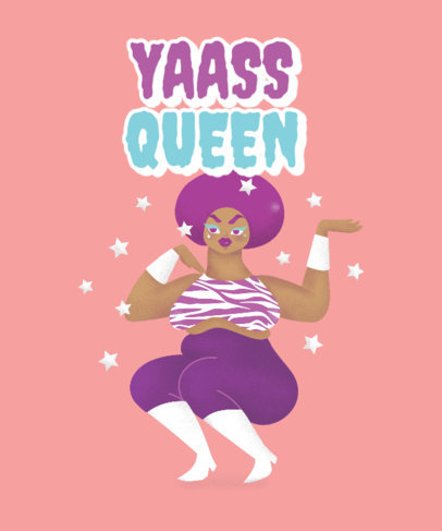 T-Shirt Design Maker Featuring a Drag Queen Voguing 2482c