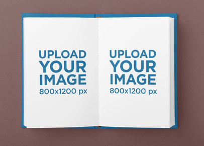 Mockup of a Wide-Open Hardcover Book