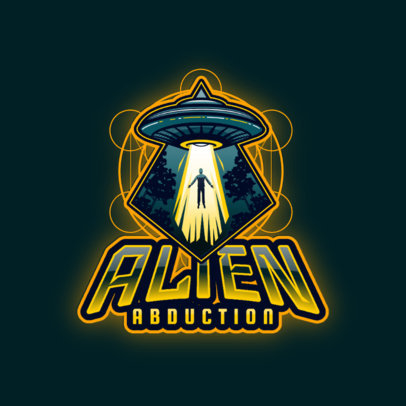 Gaming Logo Maker Featuring a Spaceship Abducting a Human 3204j