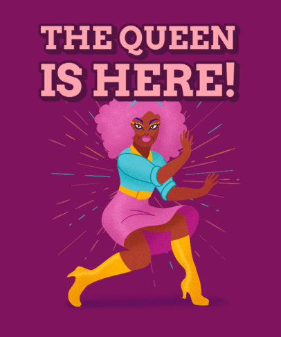 T-Shirt Design Creator Featuring a Drag Queen in a Striking Pose 2482b