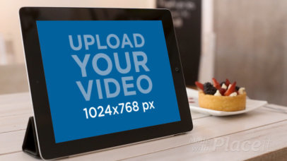 iPad Video Featuring a Woman Eating a Dessert