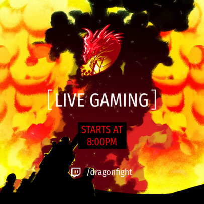 Gaming Instagram Post Maker with Flaming PUBG-Inspired Graphics 2506