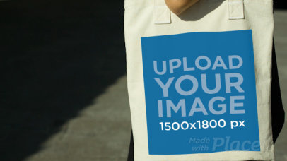 Video Featuring a Young Woman Carrying a Customizable Tote Bag 13941