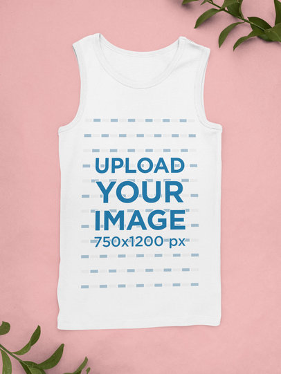 Mockup of a Basic Tank Top Featuring Some Plants 