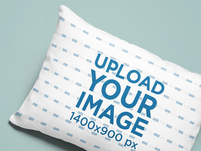 Closeup-View Mockup of a Sublimated Pillow Against a Flat Surface 25637