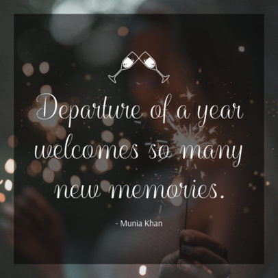 Instagram Post Template Featuring an Inspirational New Year's Quote 280h