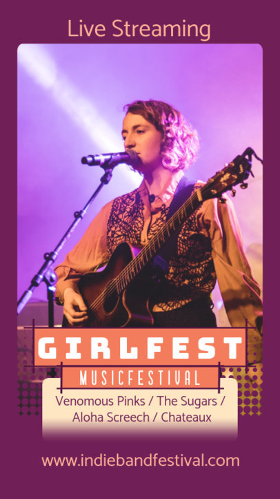 Feminine Instagram Story Template for a Concert Announcement 1234b-el1