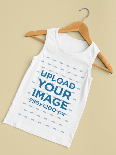 Mockup of a Scoop Neck Tank Top for Children