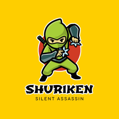 Cartoonish Gaming Logo Generator with a Ninja Illustration