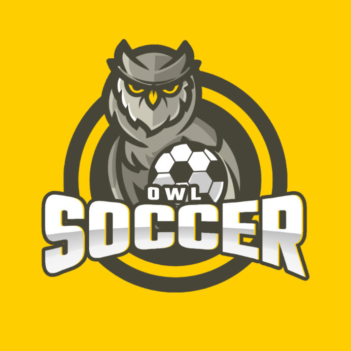 Sports Logo Template Featuring an Owl and a Soccer Ball